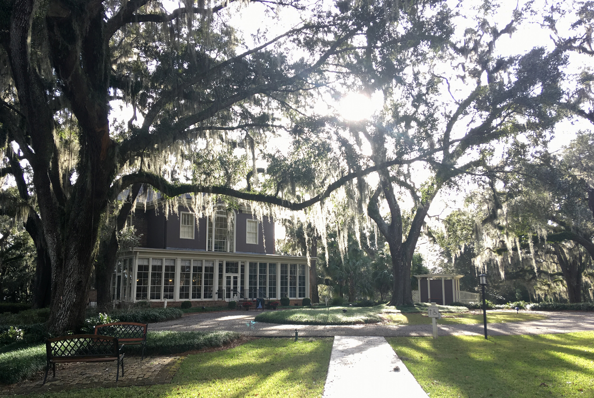 View looking towards the Florida Room from the sidewalk leading to the Monroe Street parking lot in 2019.