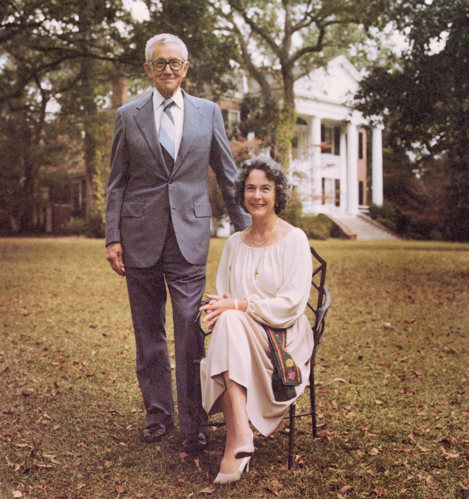 LeRoy and Mary Call Collins in front of The Grove, 1980. Photo courtesy Jane Aurell Menton.