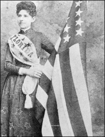 United States flag made from silk cultivated at The Grove, 1885. Photo courtesy of the State Archives of Florida.