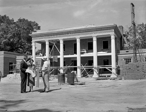 LeRoy and Mary Call Collins with a site foreman during construction on the new Governor's Mansion, June 1956. Photo courtesy of the State Archives of Florida