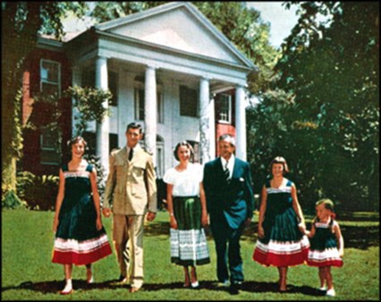 The Collins Family, (left to right) Jane, Roy Jr., Mary Call Darby, LeRoy, Mary Call, and Darby, ca. 1955. Photo courtesy of the State Archives of Florida.