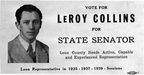 LeRoy Collins for Senate Campaign Card, ca. 1940.  Photo courtesy of the State Archives of Florida